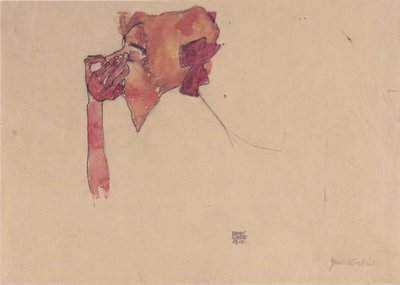 Gerti Schiele with Hair Bow by Egon Schiele